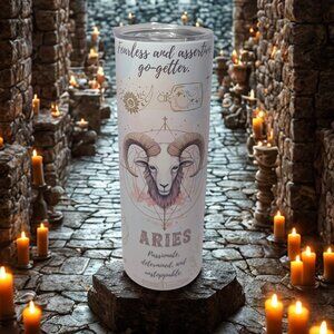 Aries Zodiac Tumbler – 20 oz Cup | Mystical & Bold